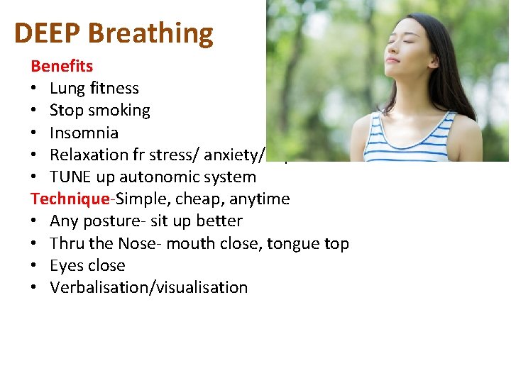DEEP Breathing Benefits • Lung fitness • Stop smoking • Insomnia • Relaxation fr