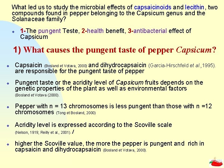 What led us to study the microbial effects of capsaicinoids and lecithin, two compounds