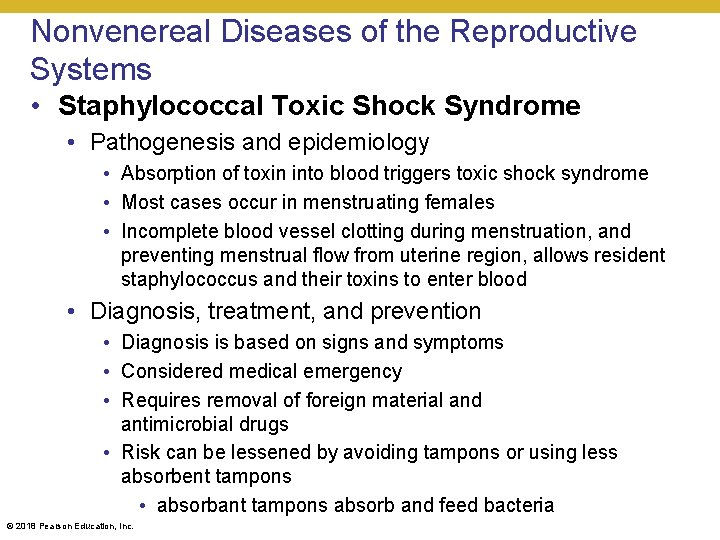 Nonvenereal Diseases of the Reproductive Systems • Staphylococcal Toxic Shock Syndrome • Pathogenesis and