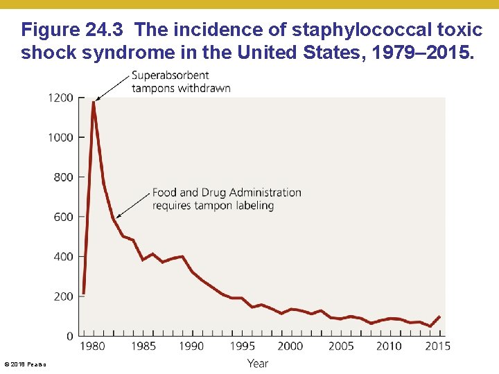 Figure 24. 3 The incidence of staphylococcal toxic shock syndrome in the United States,