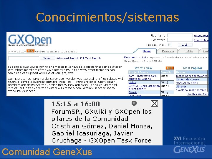Conocimientos/sistemas Comunidad Gene. Xus 