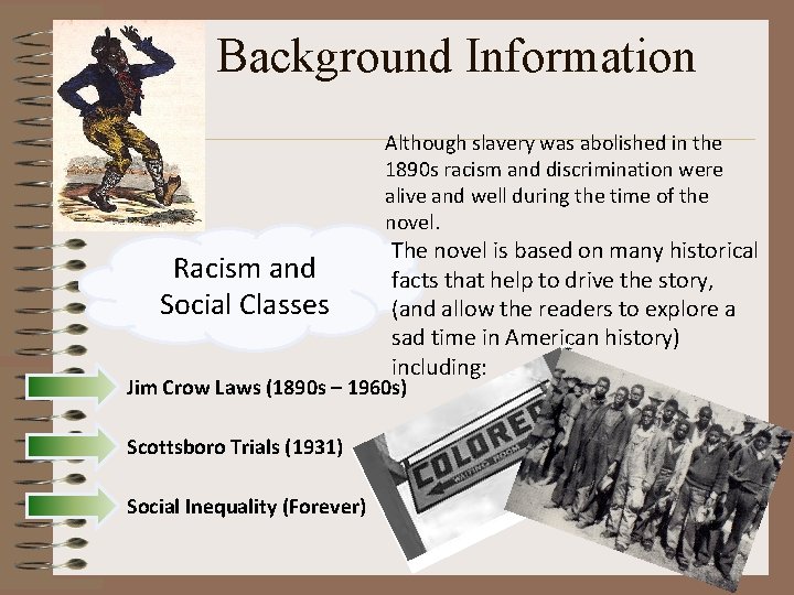 Background Information Although slavery was abolished in the 1890 s racism and discrimination were