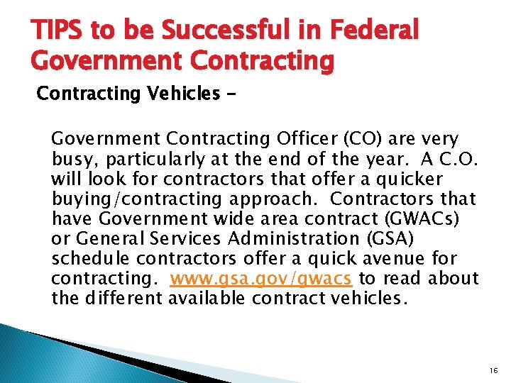 TIPS to be Successful in Federal Government Contracting Vehicles – Government Contracting Officer (CO)