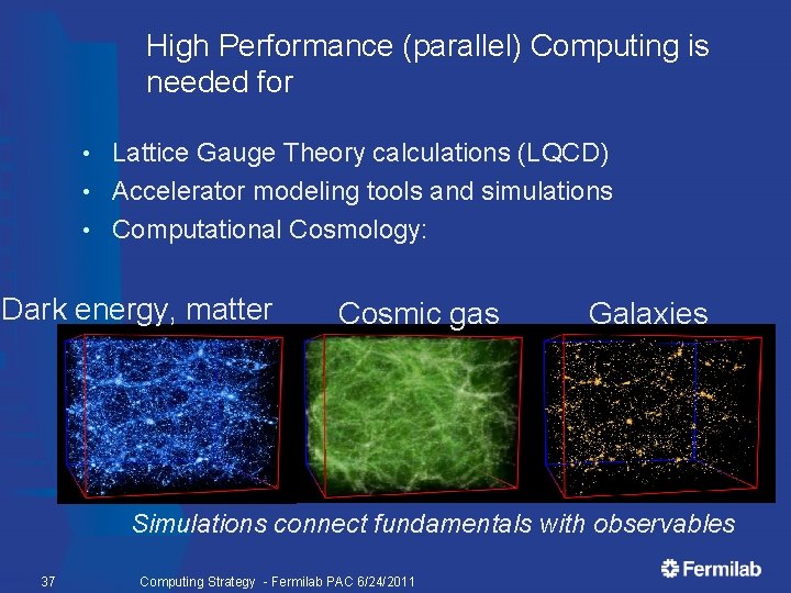 High Performance (parallel) Computing is needed for Lattice Gauge Theory calculations (LQCD) • Accelerator