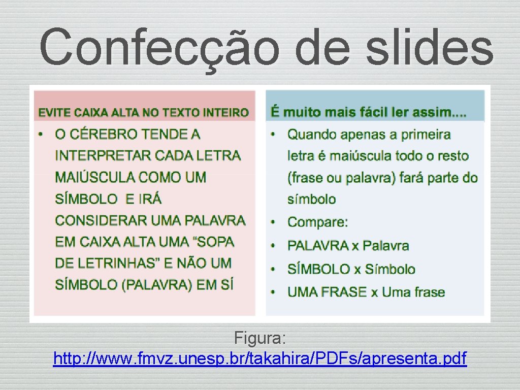 Confecção de slides Figura: http: //www. fmvz. unesp. br/takahira/PDFs/apresenta. pdf 