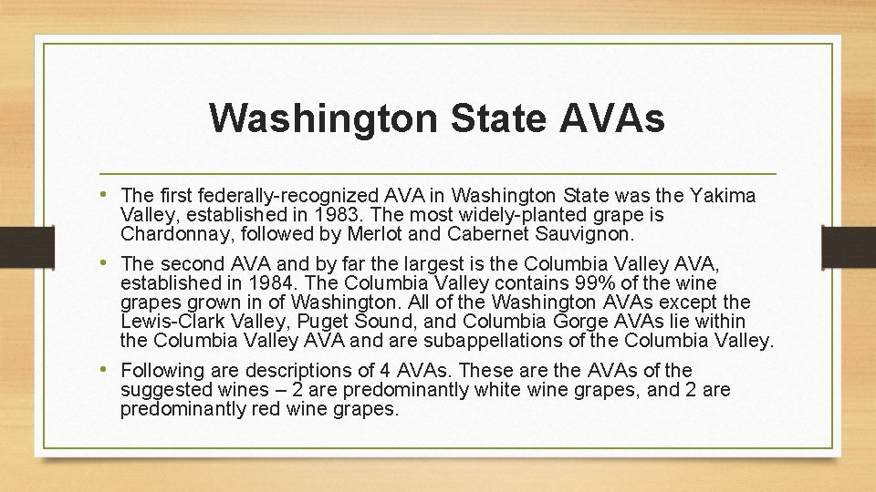Washington State AVAs November 22 2020 Washington State