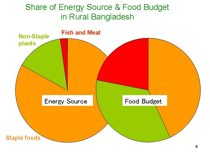 Share of Energy Source & Food Budget in Rural Bangladesh Non-Staple plants Fish and