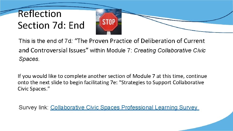 Reflection Section 7 d: End This is the end of 7 d: “The Proven
