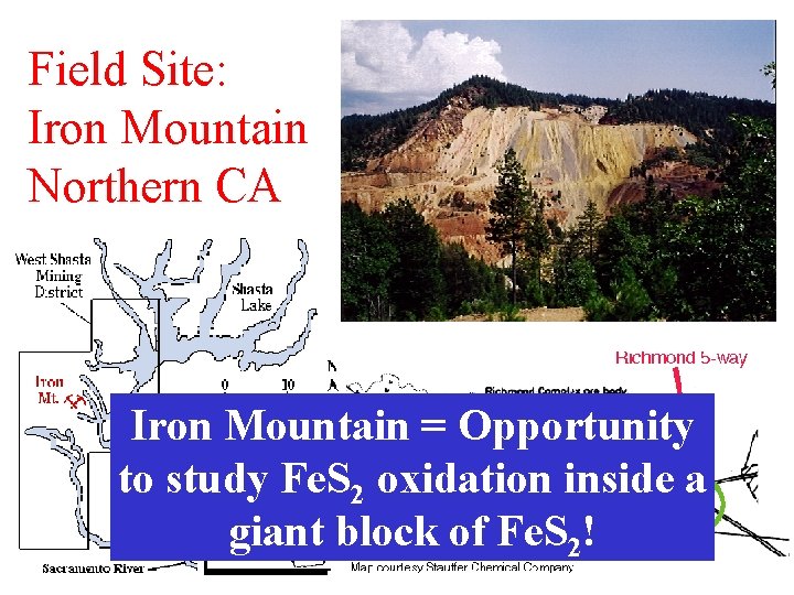 Field Site: Iron Mountain Northern CA Iron Mountain = Opportunity to study Fe. S