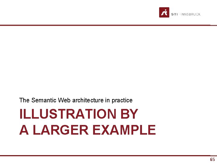 The Semantic Web architecture in practice ILLUSTRATION BY A LARGER EXAMPLE 65 