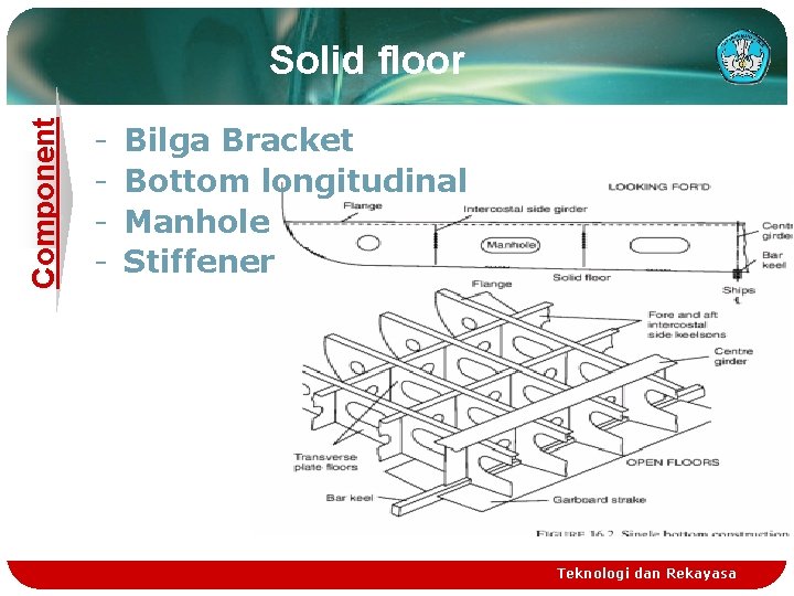 Component Solid floor - Bilga Bracket Bottom longitudinal Manhole Stiffener Teknologi dan Rekayasa Component Solid floor - Bilga Bracket Bottom longitudinal Manhole Stiffener Teknologi dan Rekayasa