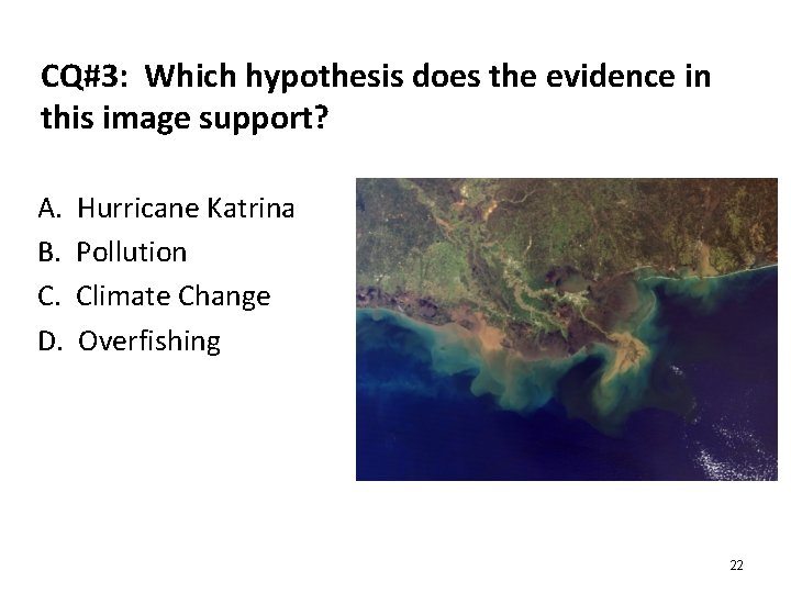 CQ#3: Which hypothesis does the evidence in this image support? A. B. C. D.