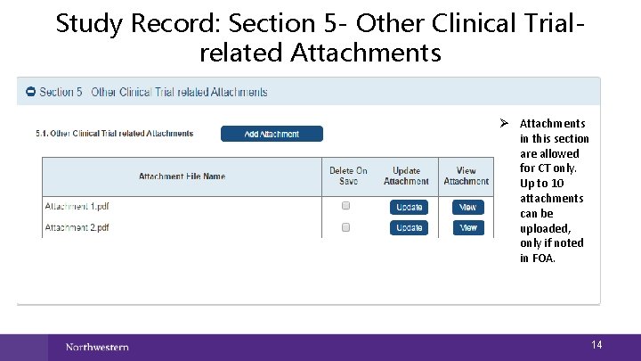 Study Record: Section 5 - Other Clinical Trialrelated Attachments Ø Attachments in this section