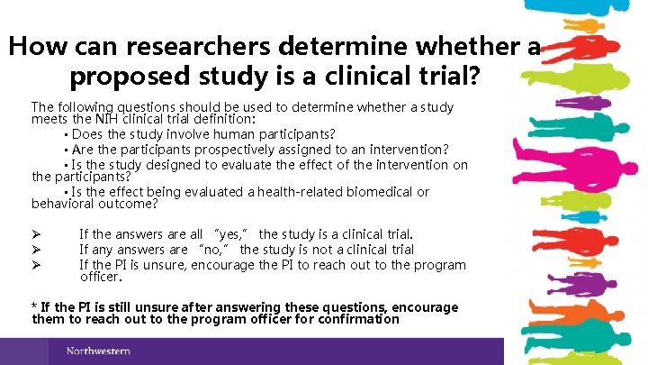 How can researchers determine whether a proposed study is a clinical trial? The following