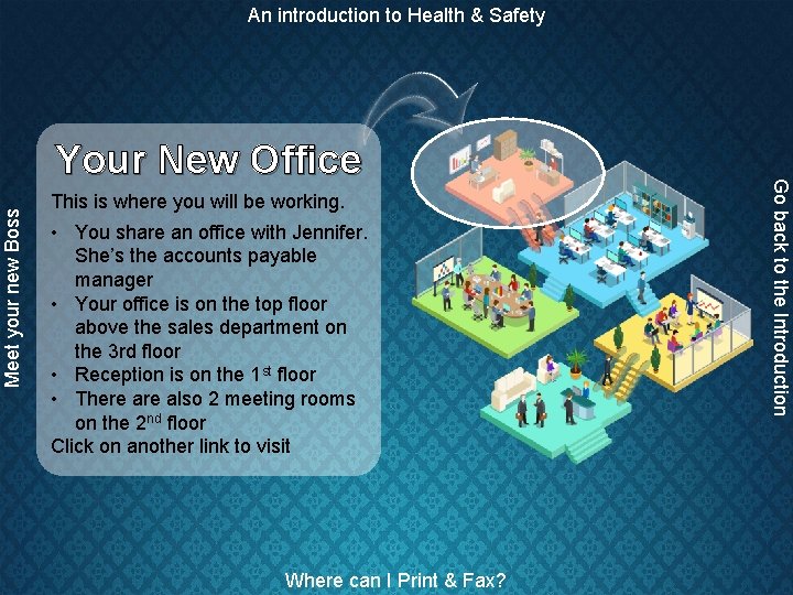 An introduction to Health & Safety Meet your new Boss This is where you