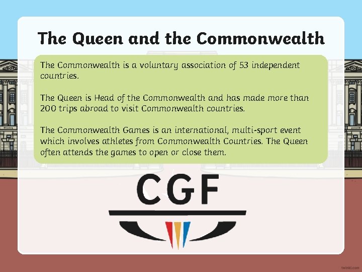 The Queen and the Commonwealth The Commonwealth is a voluntary association of 53 independent