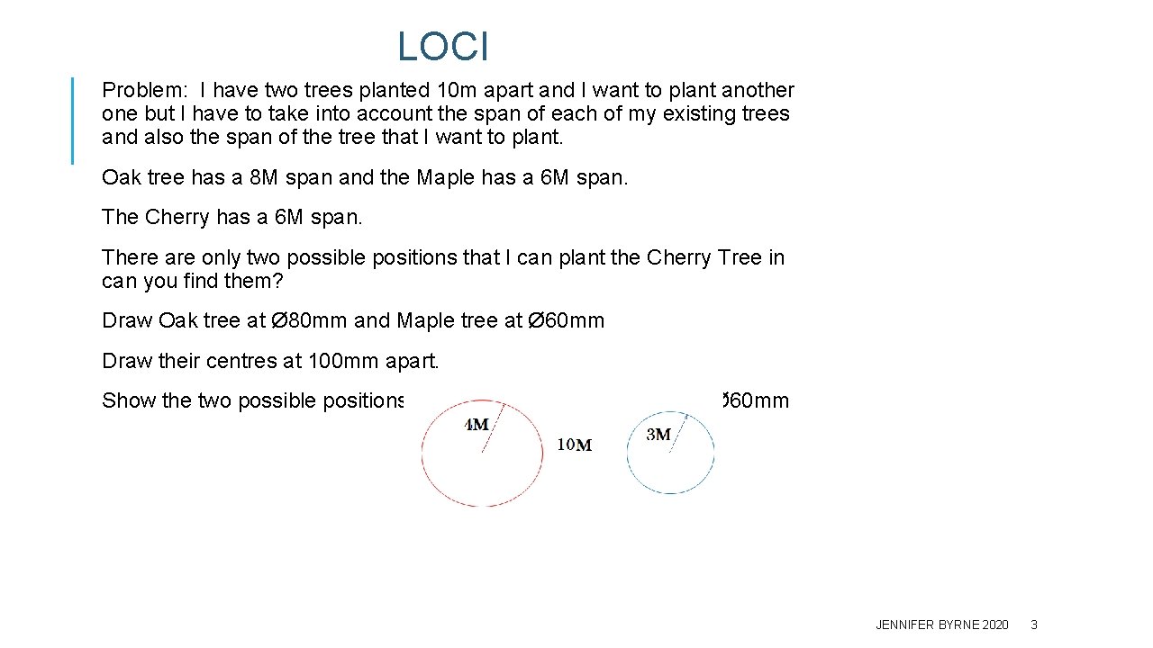 LOCI Problem: I have two trees planted 10 m apart and I want to