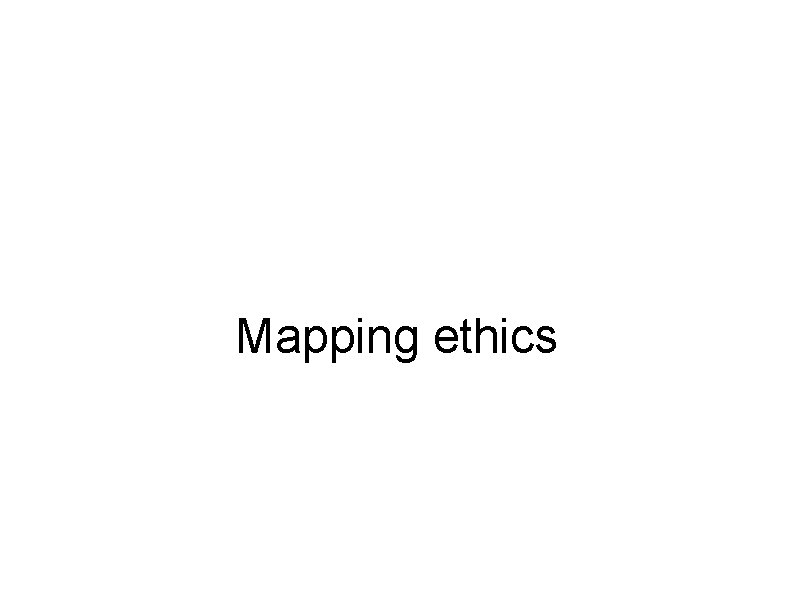 Mapping ethics 