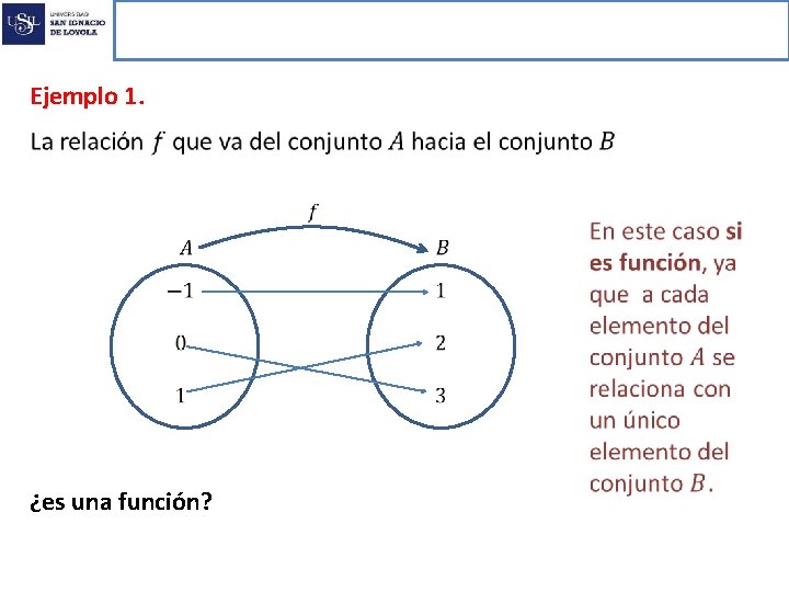 Funciones reales de variable real Ejemplo 1. ¿es una función? 