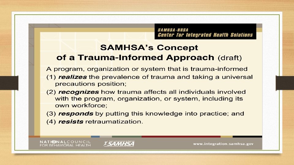 What? : SAMSHA PROTOCOLS 