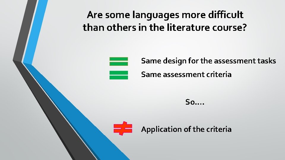 Are some languages more difficult than others in the literature course? Same design for