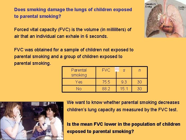 Does smoking damage the lungs of children exposed to parental smoking? Forced vital capacity