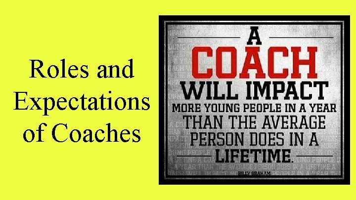 Roles and Expectations of Coaches 