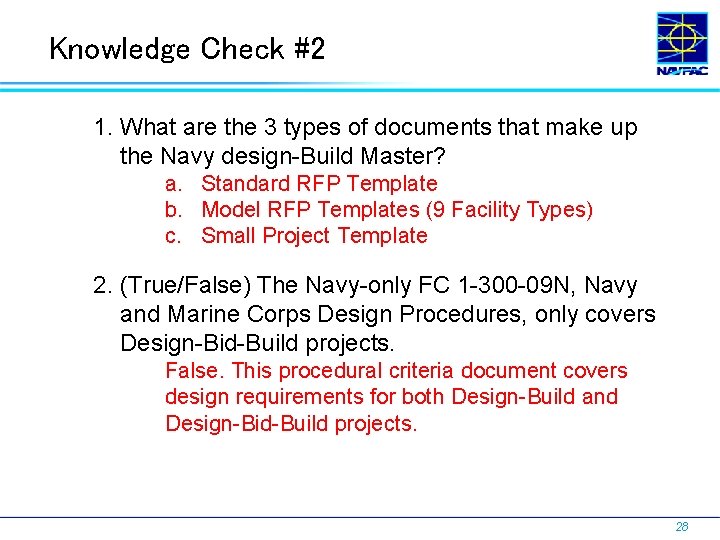 Knowledge Check #2 1. What are the 3 types of documents that make up