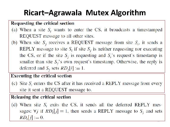 Ricart–Agrawala Mutex Algorithm 56 