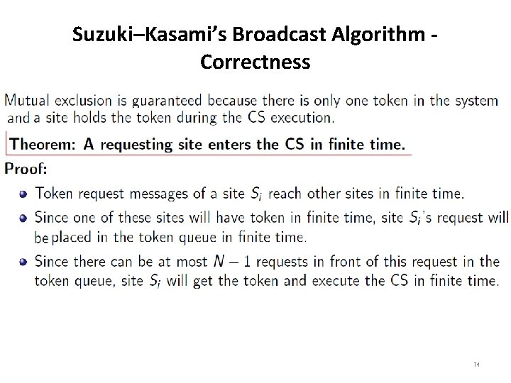 Suzuki–Kasami’s Broadcast Algorithm Correctness 74 