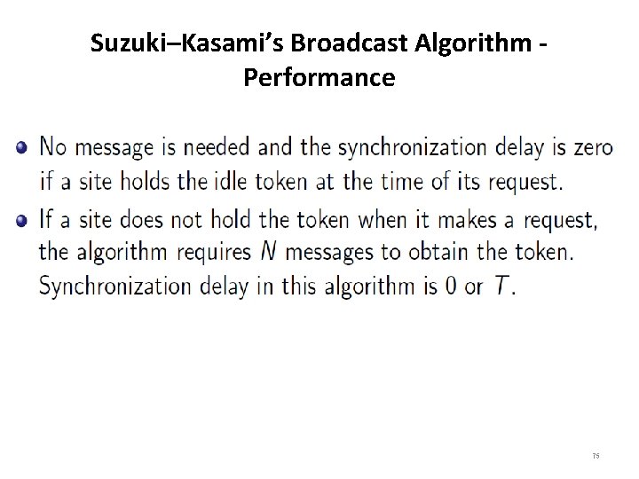 Suzuki–Kasami’s Broadcast Algorithm Performance 75 