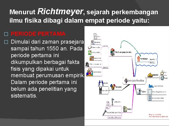 Menurut Richtmeyer, sejarah perkembangan ilmu fisika dibagi dalam empat periode yaitu: PERIODE PERTAMA �