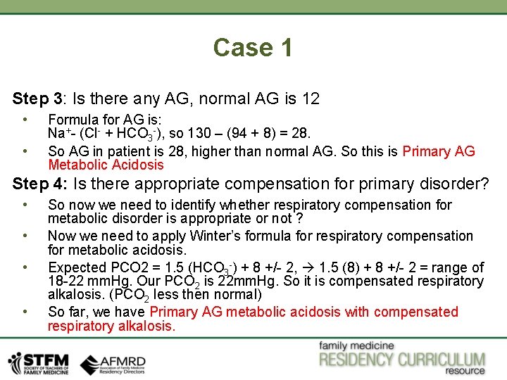 Case 1 Step 3: Is there any AG, normal AG is 12 • •