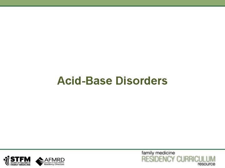 Acid-Base Disorders 