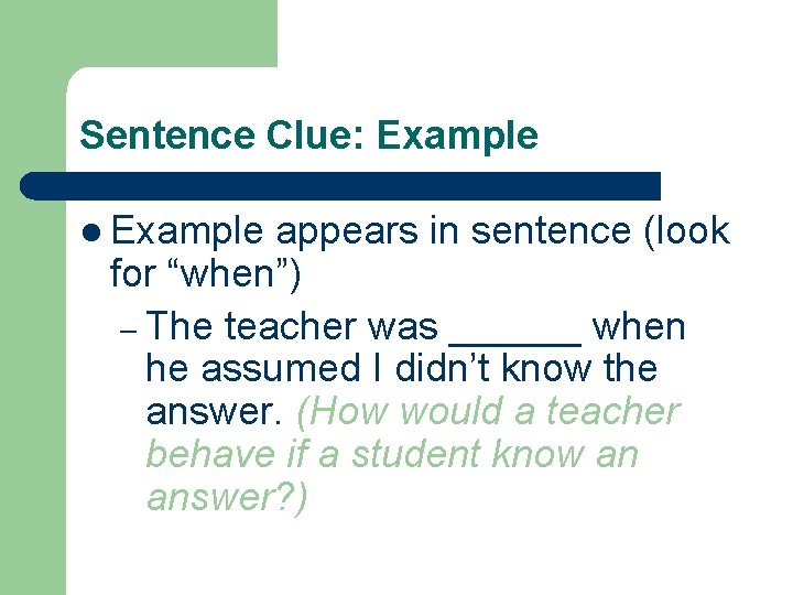 Vocabulary Help Part of speech Know them and