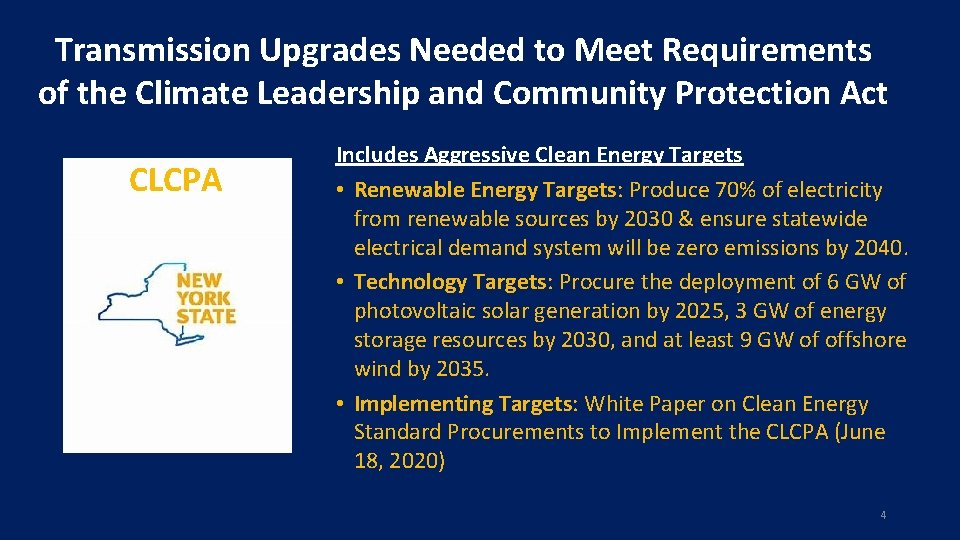 Transmission Upgrades Needed to Meet Requirements of the Climate Leadership and Community Protection Act