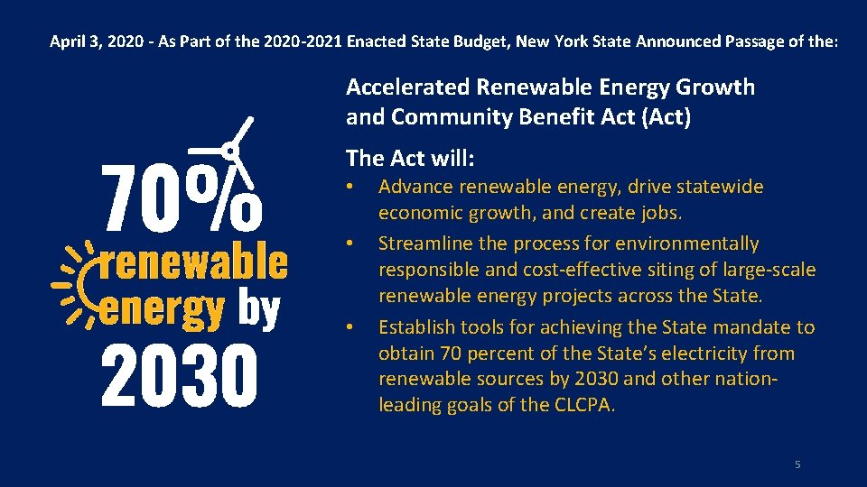 April 3, 2020 - As Part of the 2020 -2021 Enacted State Budget, New