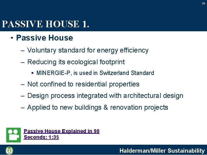 35 PASSIVE HOUSE 1. • Passive House – Voluntary standard for energy efficiency –