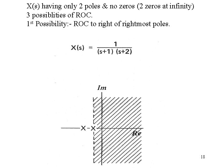 X(s) having only 2 poles & no zeros (2 zeros at infinity) 3 possiblities
