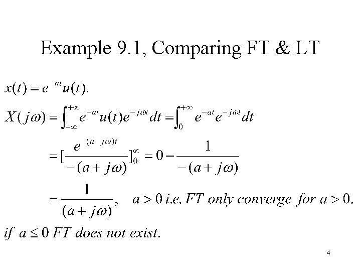 Example 9. 1, Comparing FT & LT 4 