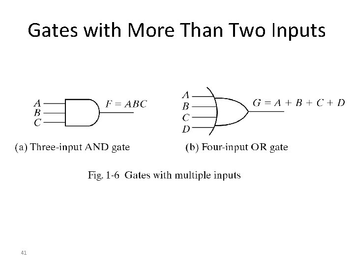 Gates with More Than Two Inputs 41 