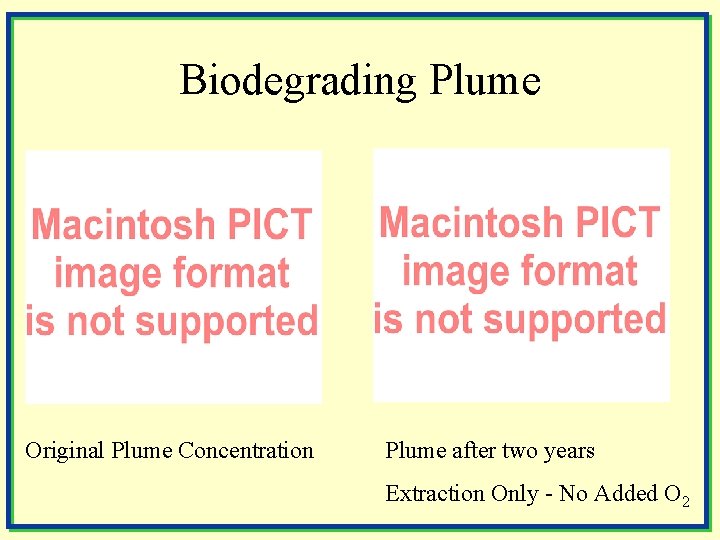 Biodegrading Plume Original Plume Concentration Plume after two years Extraction Only - No Added