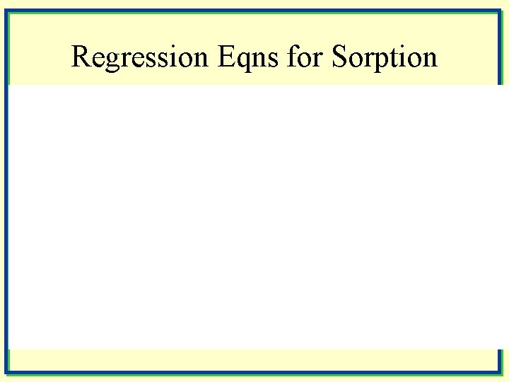 Regression Eqns for Sorption 