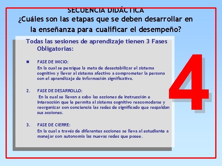 SECUENCIA DIDÁCTICA ¿Cuáles son las etapas que se deben desarrollar en la enseñanza para