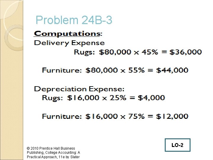 Problem 24 B-3 © 2010 Prentice Hall Business Publishing, College Accounting: A Practical Approach,