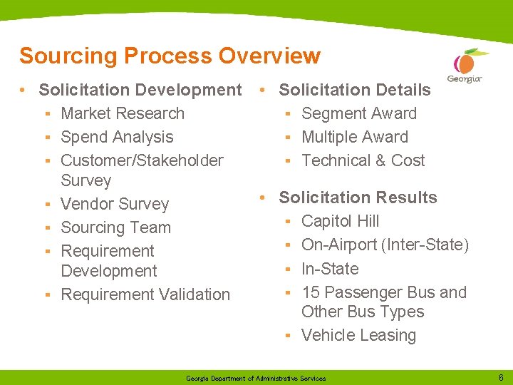 Sourcing Process Overview • Solicitation Development • Solicitation Details ▪ Market Research ▪ Segment
