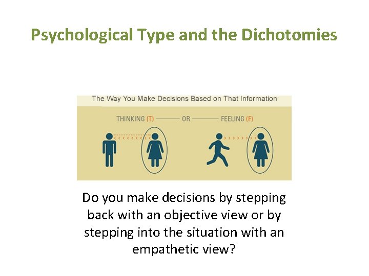 Psychological Type and the Dichotomies Do you make decisions by stepping back with an