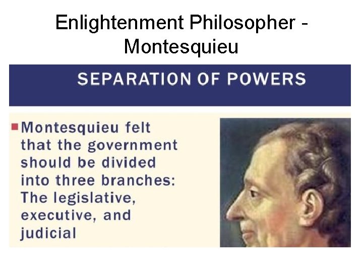 Enlightenment Philosopher Montesquieu 