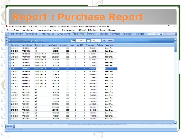Report : Purchase Report 