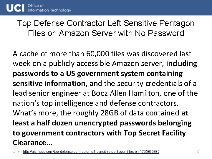 Top Defense Contractor Left Sensitive Pentagon Files on Amazon Server with No Password A